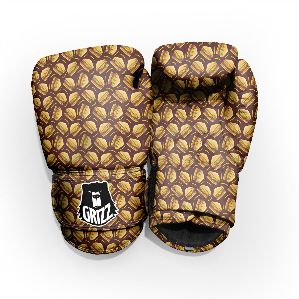 Sandwiches Brown Print Pattern Pro Boxing Glove