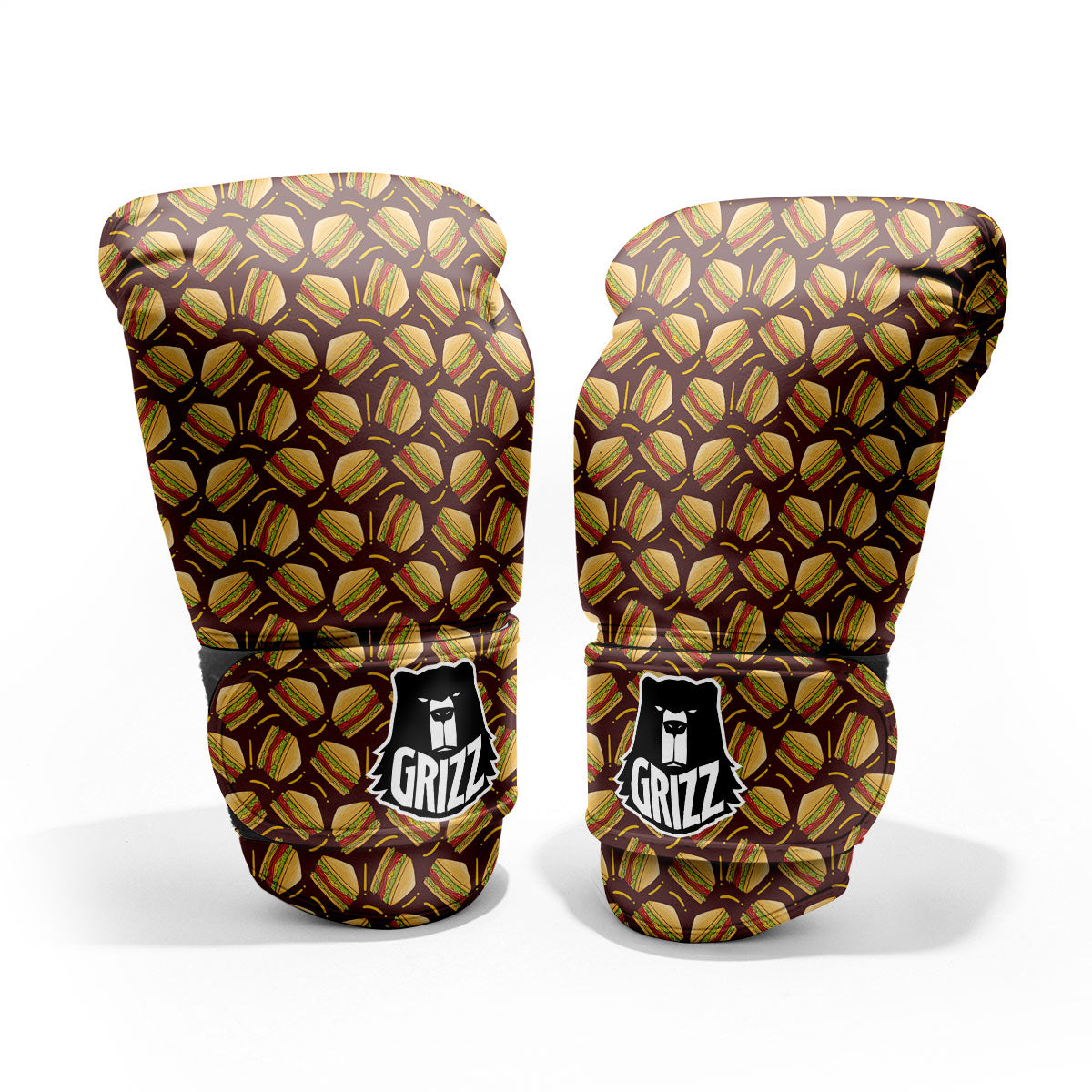 Sandwiches Brown Print Pattern Pro Boxing Glove