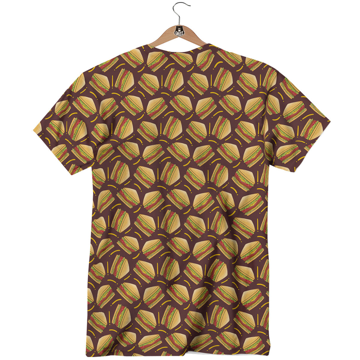 Sandwiches Brown Print Pattern T-Shirt-grizzshop