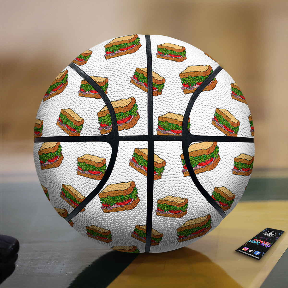 Sandwiches White Print Pattern Basketball