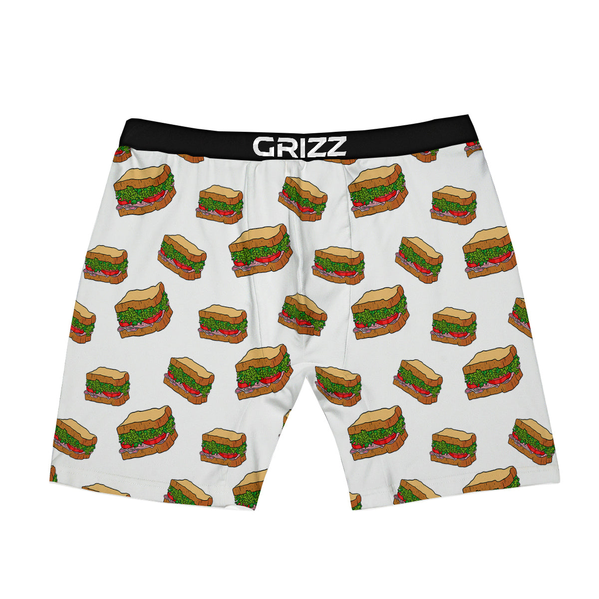 Sandwiches White Print Pattern Boxer Briefs-grizzshop
