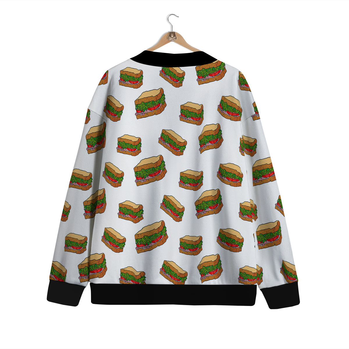 Sandwiches White Print Pattern Cardigan-grizzshop