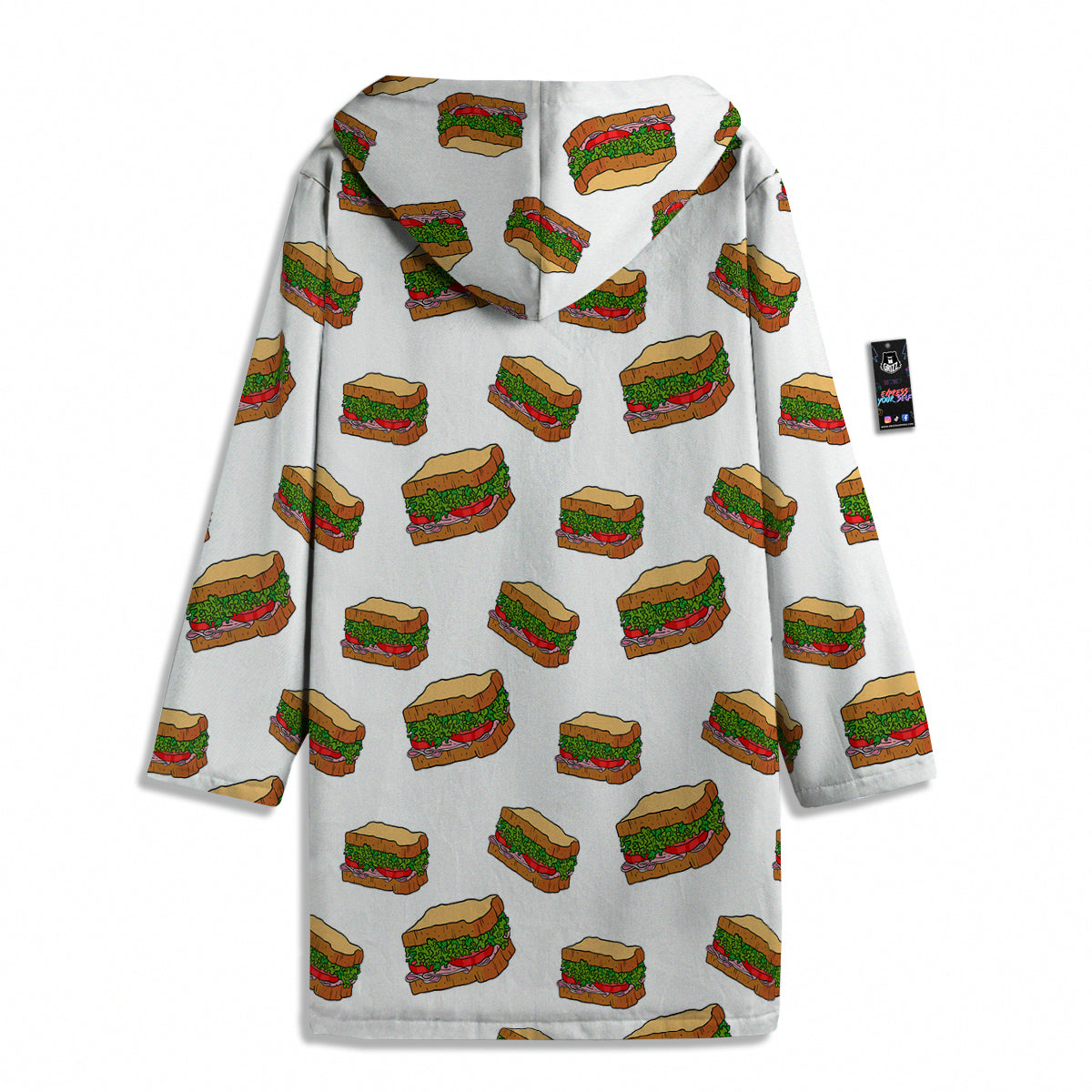 Sandwiches White Print Pattern Men's Windbreaker Jacket-grizzshop