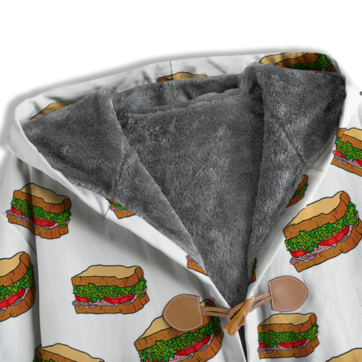 Sandwiches White Print Pattern Men's Windbreaker Jacket-grizzshop