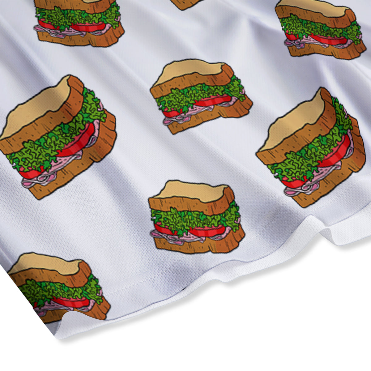 Sandwiches White Print Pattern Mesh Shorts