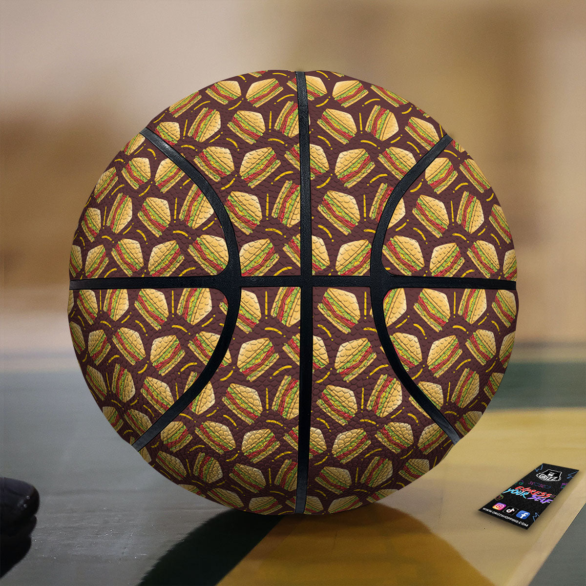 Sandwiches Brown Print Pattern Basketball