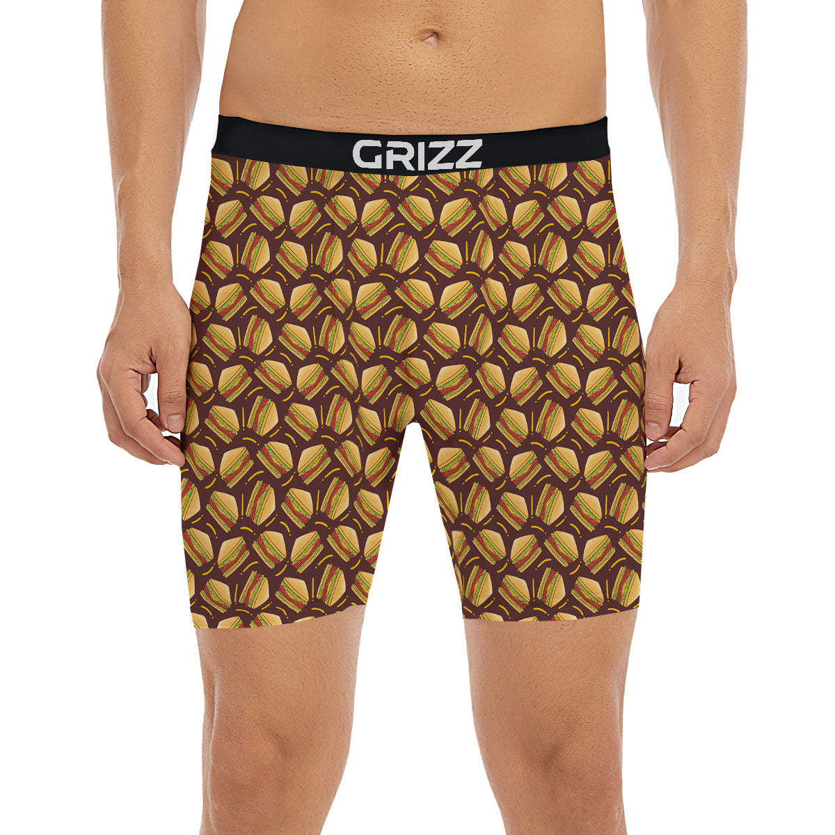 Sandwiches Brown Print Pattern Boxer Briefs