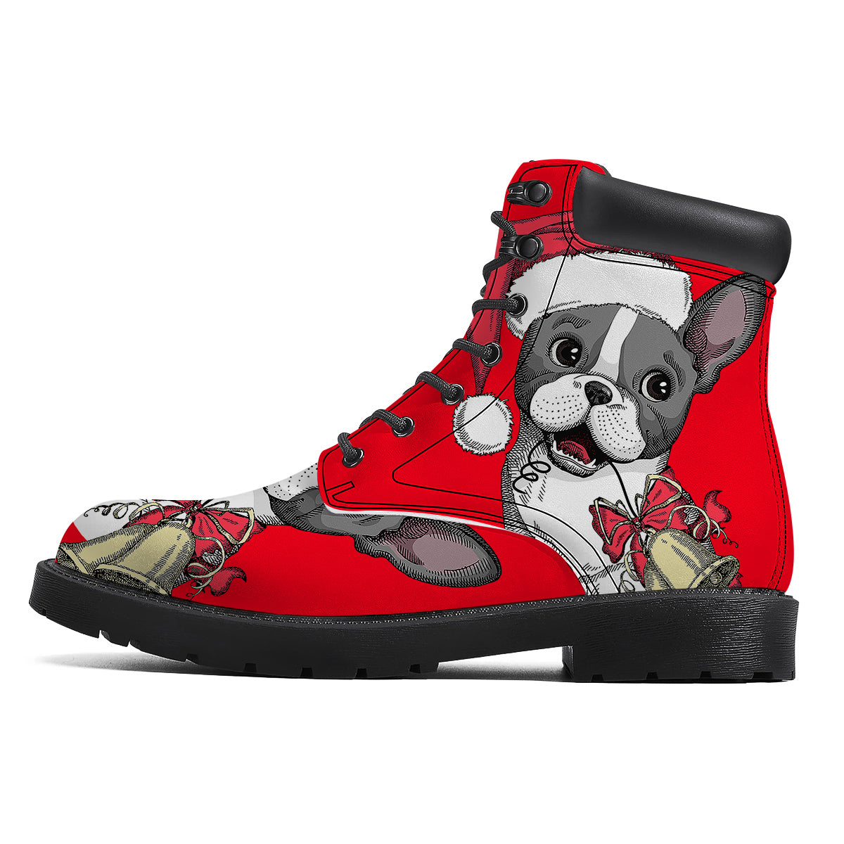 Santa Christmas French Bulldog Print Boots-grizzshop