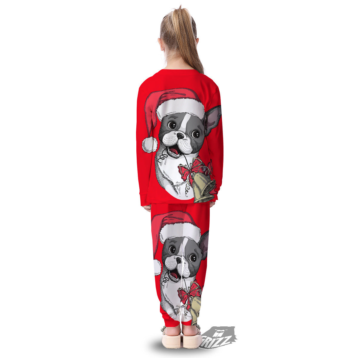 Santa Christmas French Bulldog Print Kid's Pajamas-grizzshop