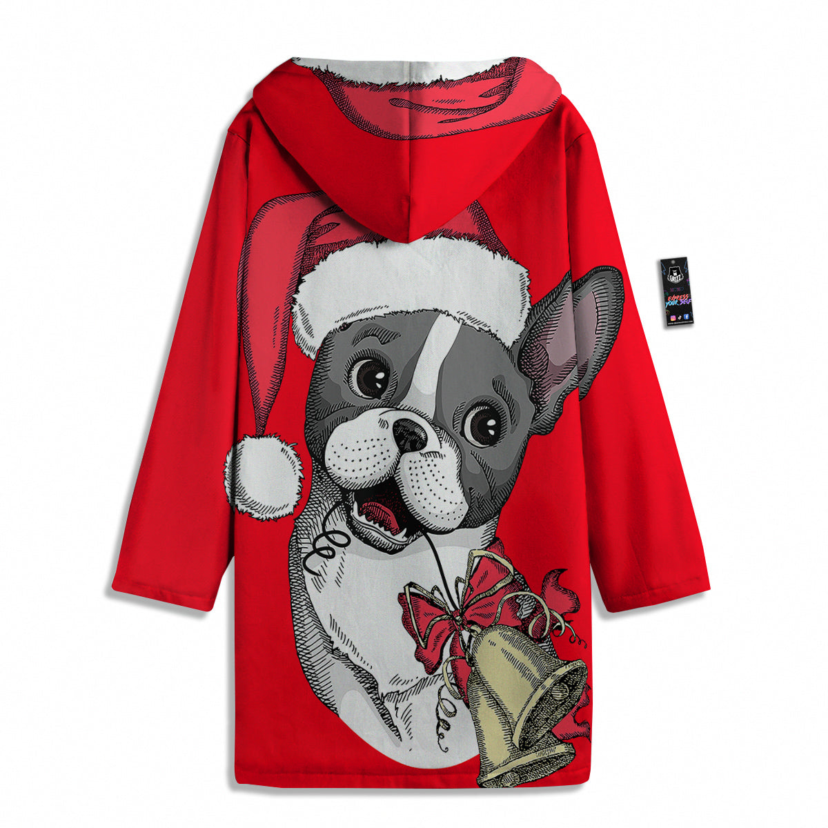 Santa Christmas French Bulldog Print Men's Windbreaker Jacket-grizzshop