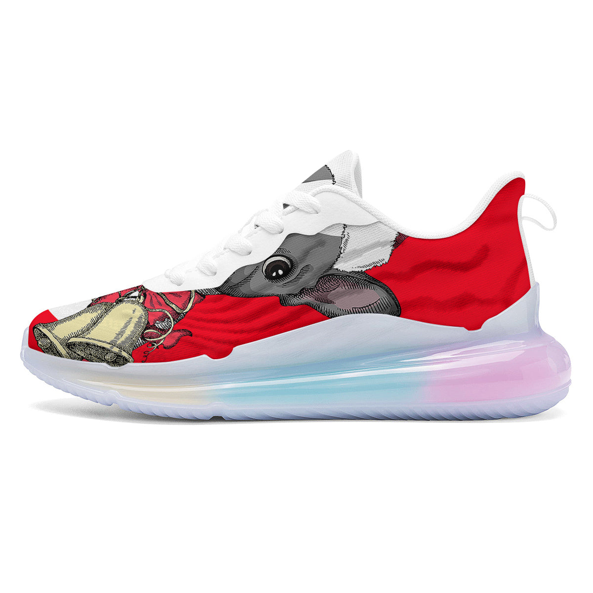 Santa Christmas French Bulldog Print Running Sneakers-grizzshop