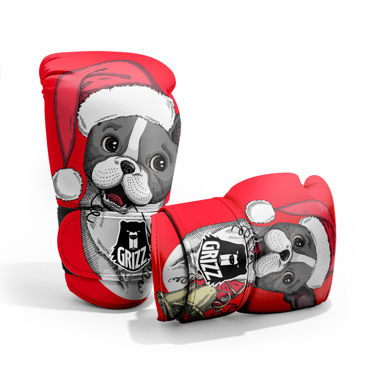 Santa Christmas French Bulldog Print Pro Boxing Glove