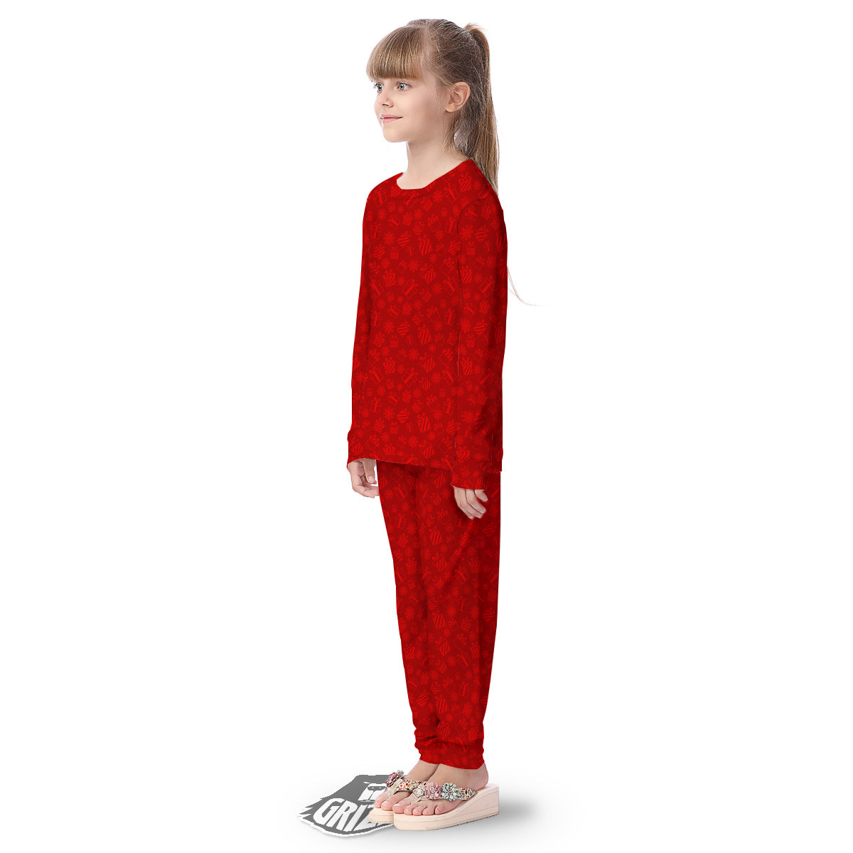 Santa Christmas Gift Print Pattern Kid's Pajamas-grizzshop