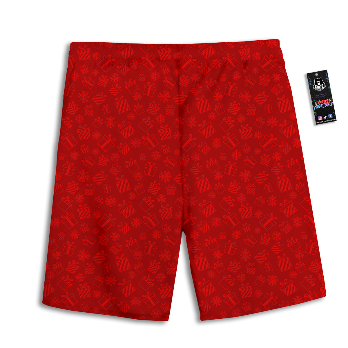 Santa Christmas Gift Print Pattern Men's Athletic Shorts
