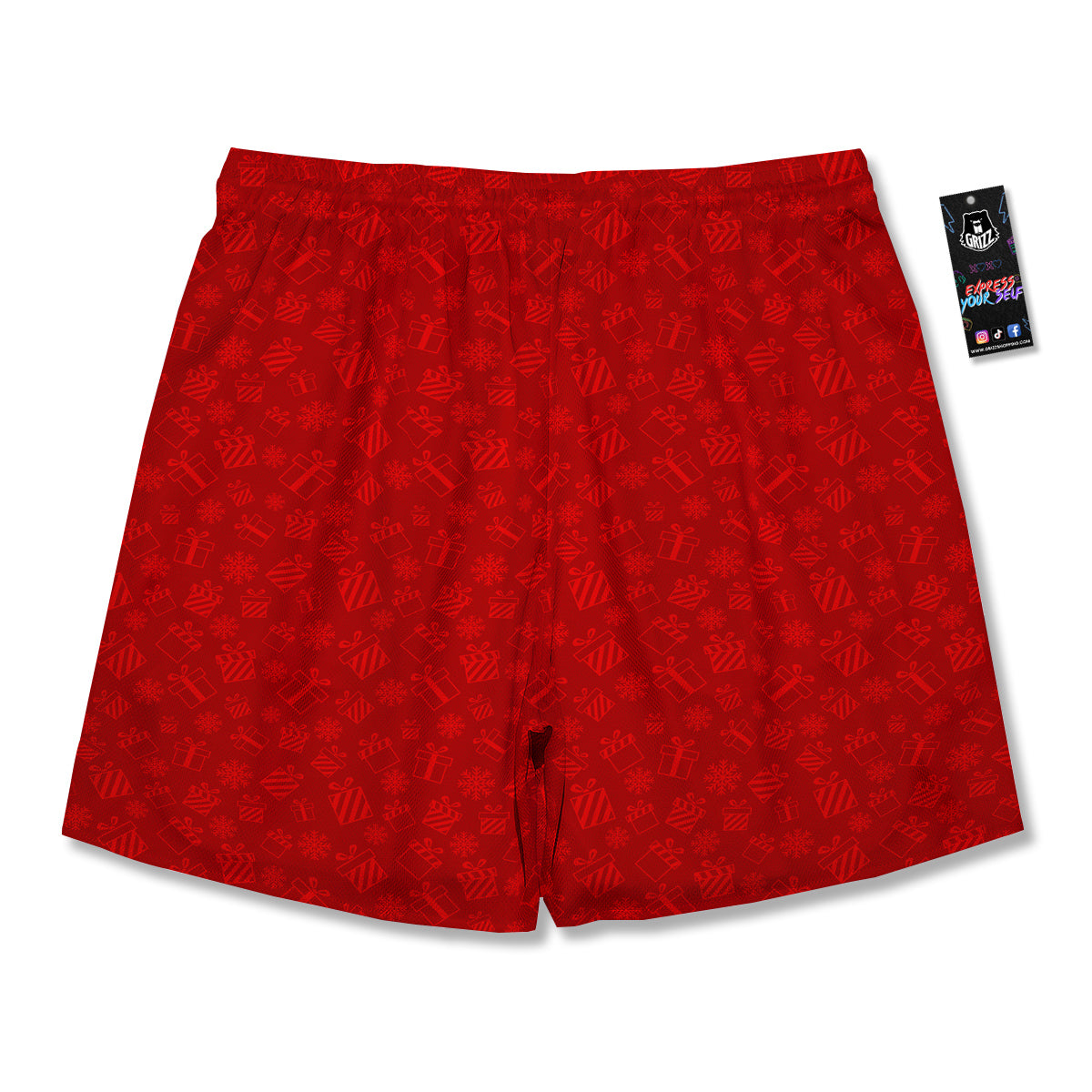 Santa Christmas Gift Print Pattern Men's Running Shorts-grizzshop