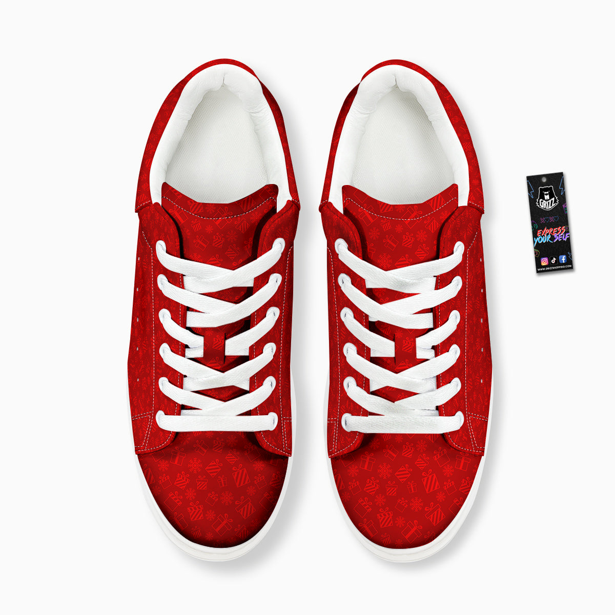 Santa Christmas Gift Print Pattern Platform Shoes-grizzshop