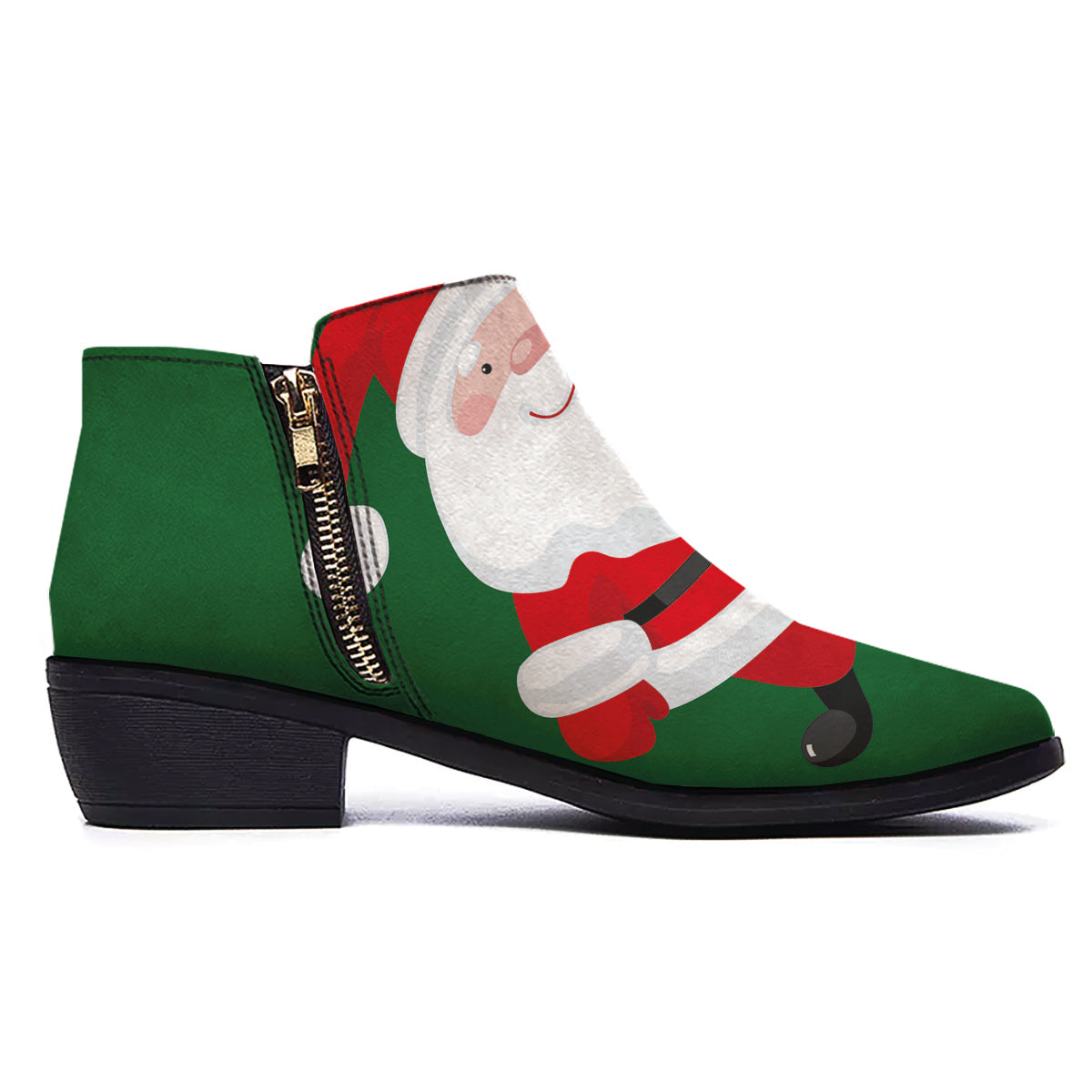 Santa Claus Cartoon Print Ankle Boots-grizzshop