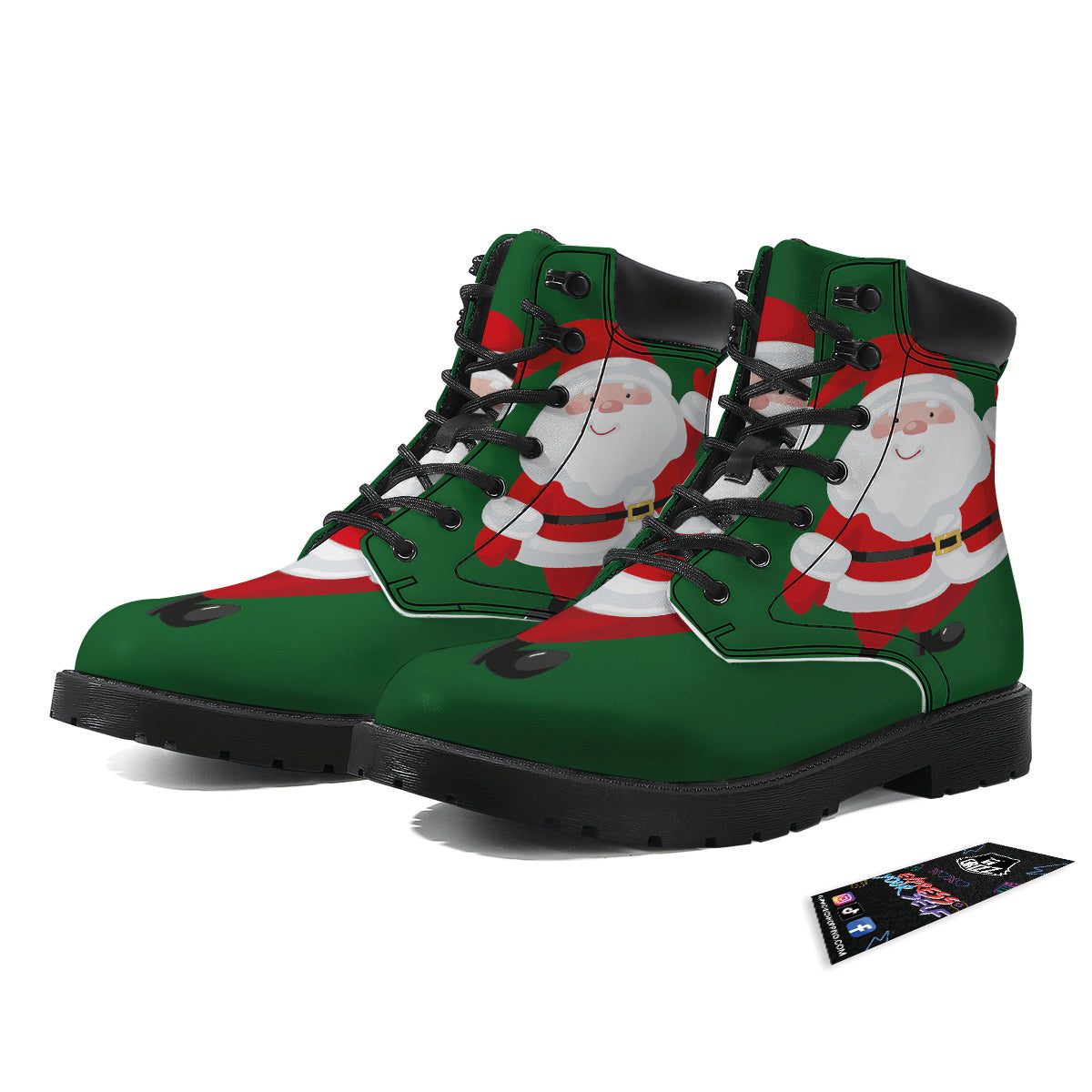 Santa Claus Cartoon Print Boots-grizzshop