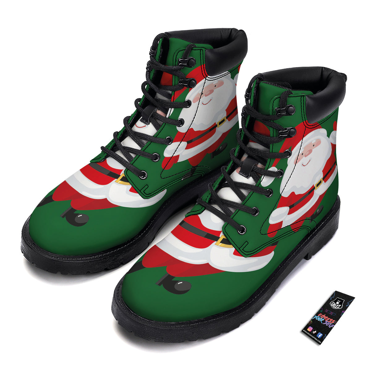 Santa Claus Cartoon Print Boots-grizzshop