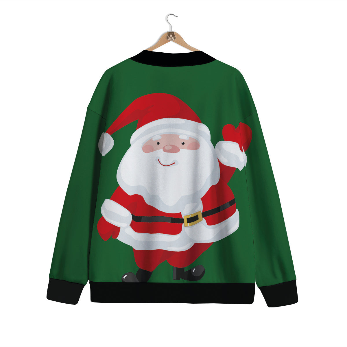 Santa Claus Cartoon Print Cardigan-grizzshop