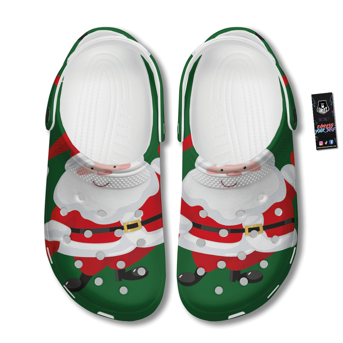 Santa Claus Cartoon Print Clog-grizzshop