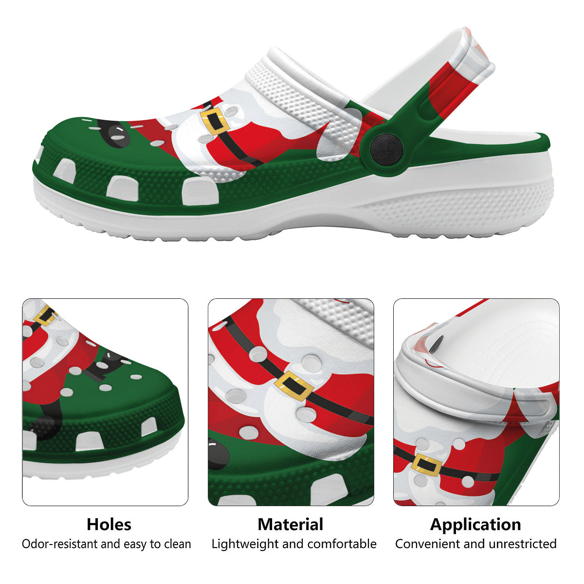 Santa Claus Cartoon Print Clog-grizzshop