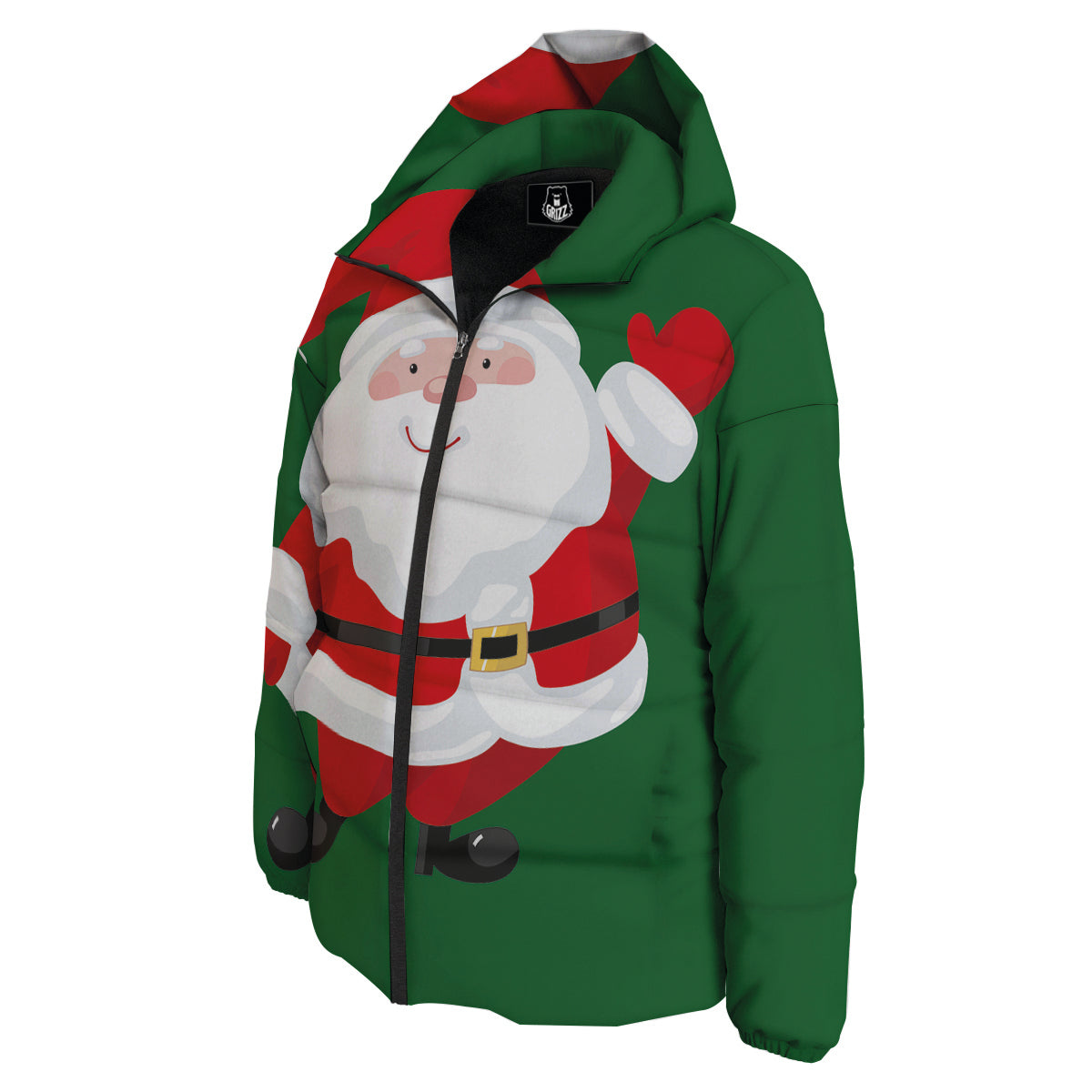 Santa Claus Cartoon Print Down Jacket-grizzshop