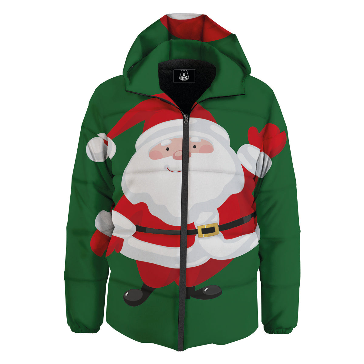 Santa Claus Cartoon Print Down Jacket-grizzshop