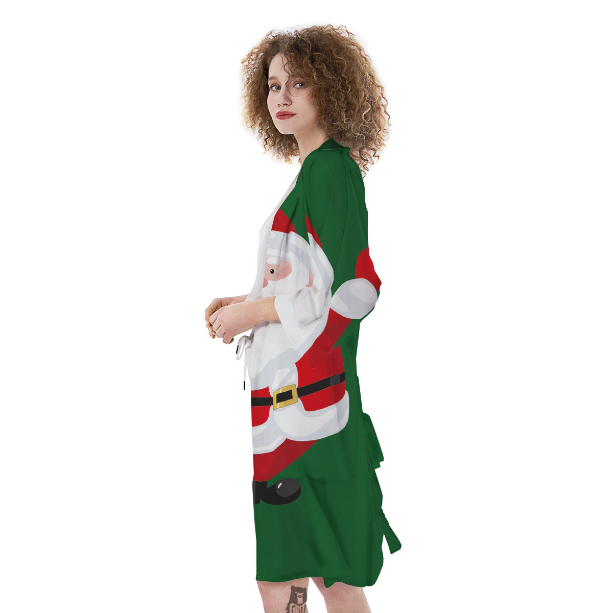 Santa Claus Cartoon Print Kimono-grizzshop