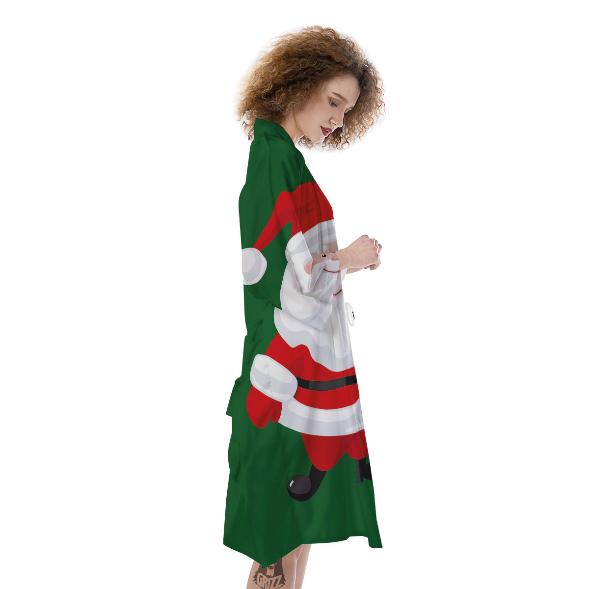 Santa Claus Cartoon Print Kimono-grizzshop