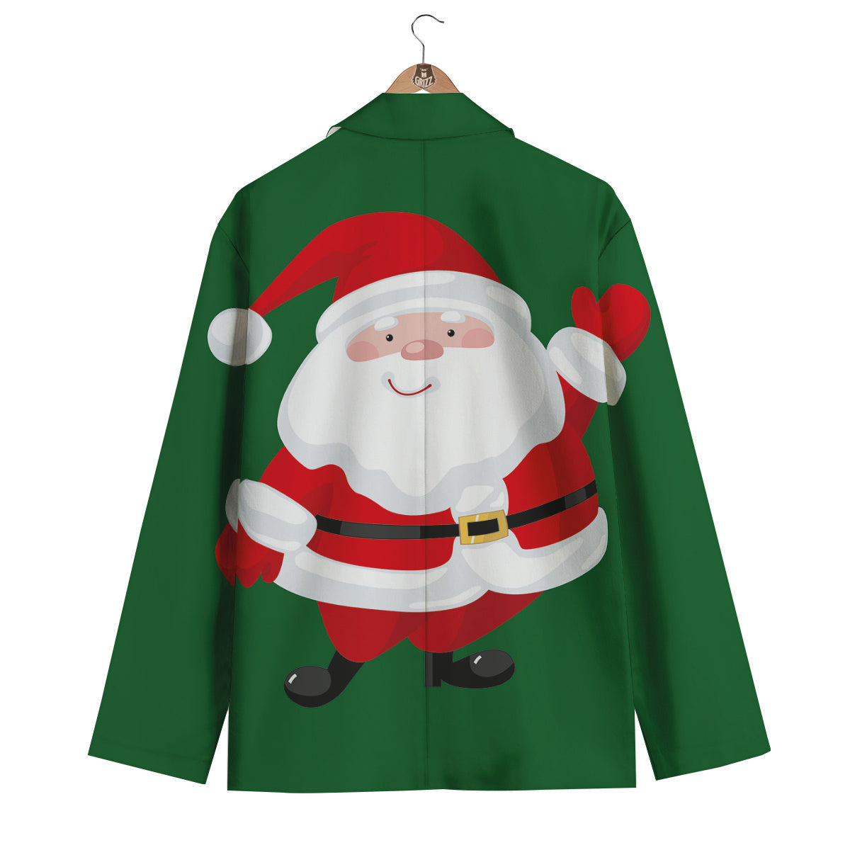 Santa Claus Cartoon Print Men's Blazer-grizzshop