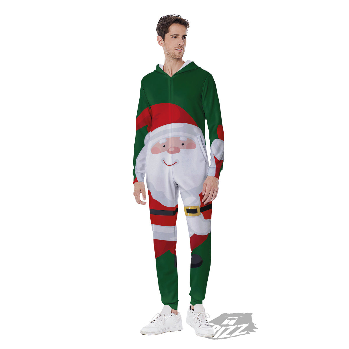 Santa Claus Cartoon Print Men's Jumpsuit-grizzshop