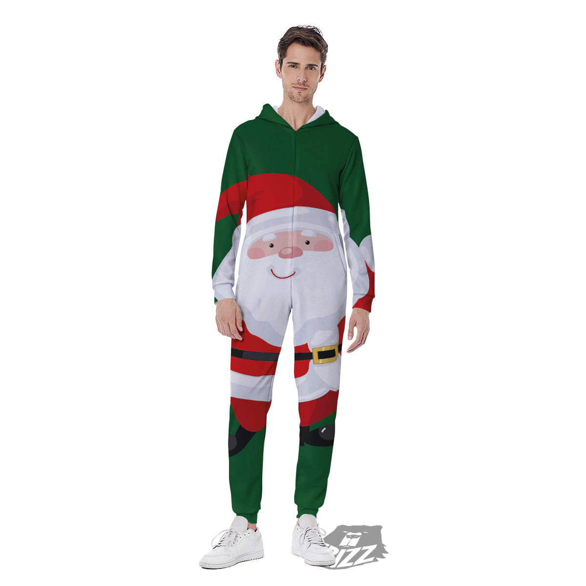 Santa Claus Cartoon Print Men's Jumpsuit-grizzshop