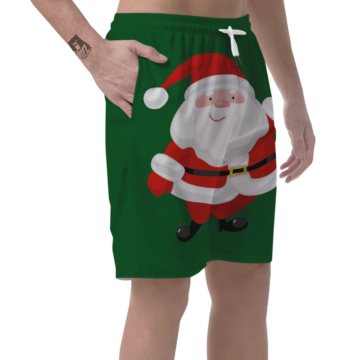 Santa Claus Cartoon Print Men's Shorts-grizzshop