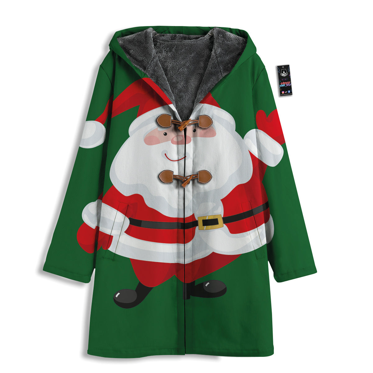 Santa Claus Cartoon Print Men's Windbreaker Jacket-grizzshop