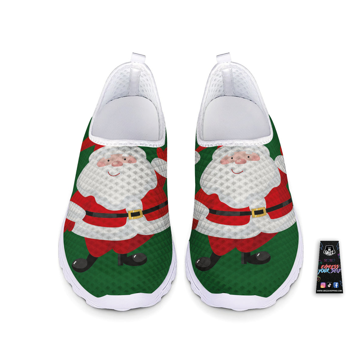 Santa Claus Cartoon Print Nurse Shoes-grizzshop