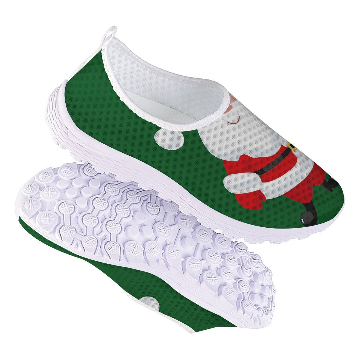 Santa Claus Cartoon Print Nurse Shoes-grizzshop