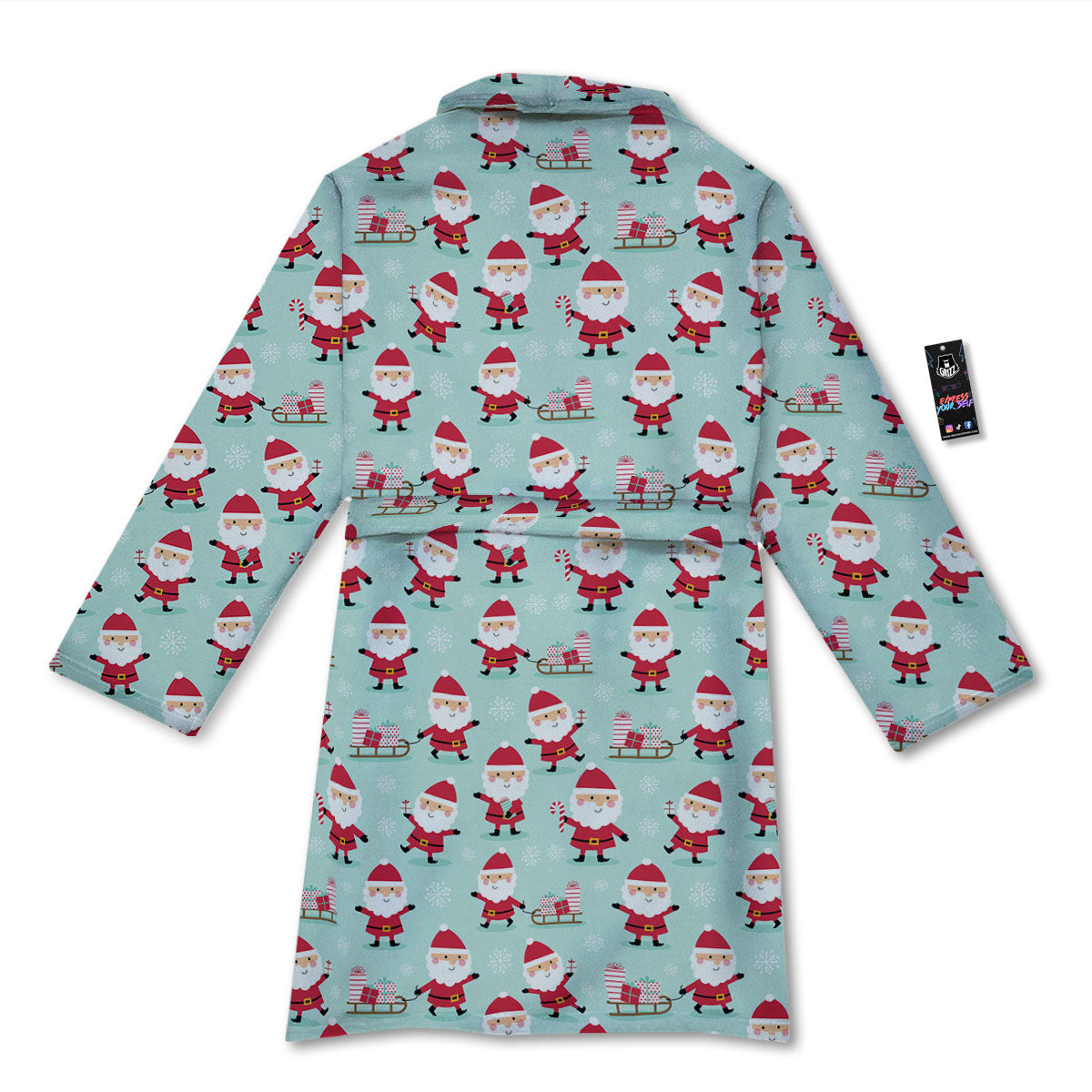 Santa Claus Cartoon Print Pattern Bathrobe-grizzshop