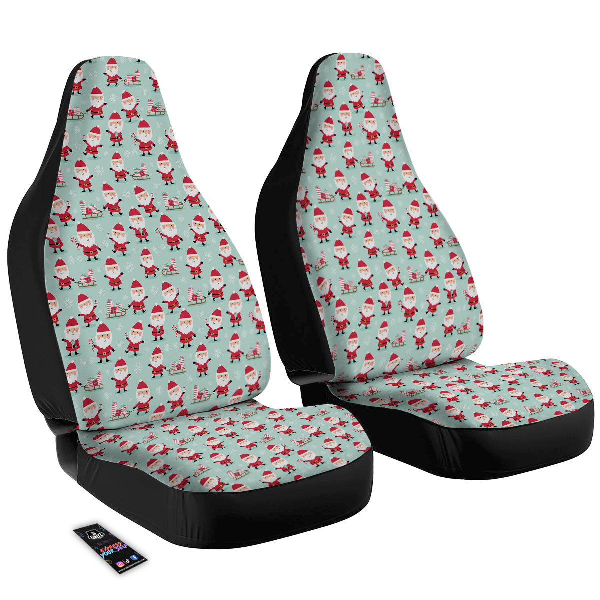 Santa Claus Cartoon Print Pattern Car Seat Covers-grizzshop