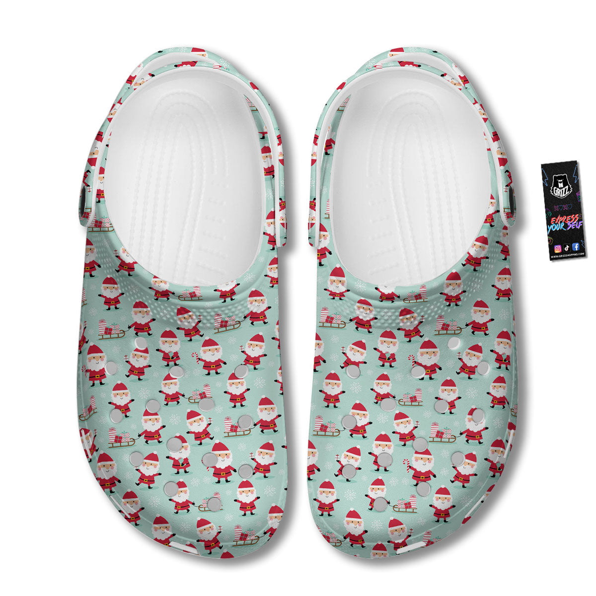 Santa Claus Cartoon Print Pattern Clog-grizzshop