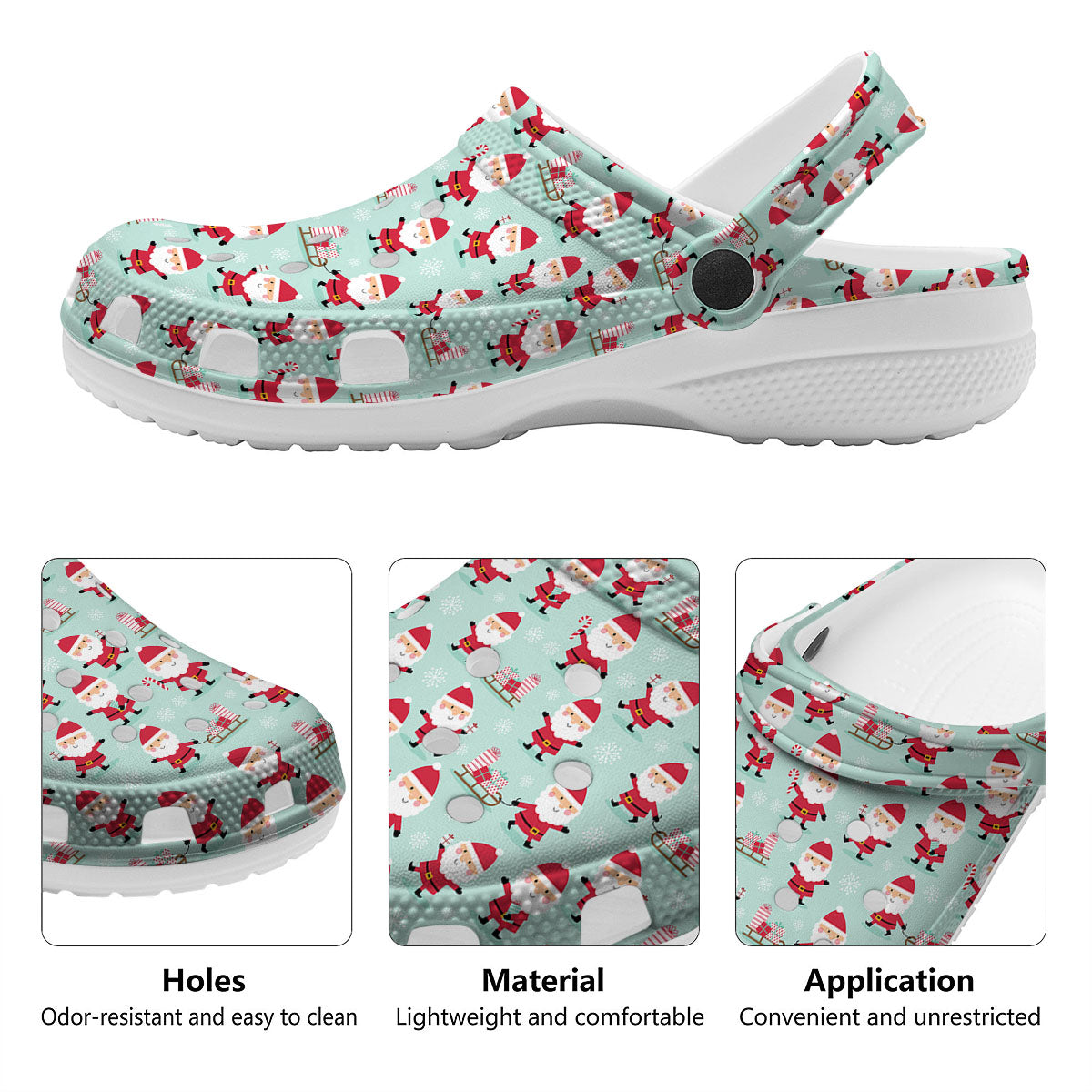Santa Claus Cartoon Print Pattern Clog-grizzshop