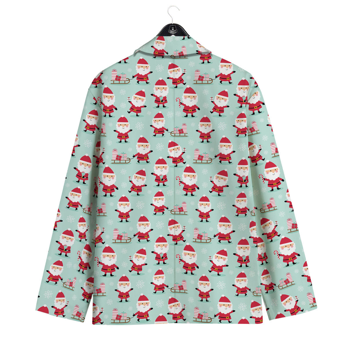 Santa Claus Cartoon Print Pattern Men's Sport Coat-grizzshop