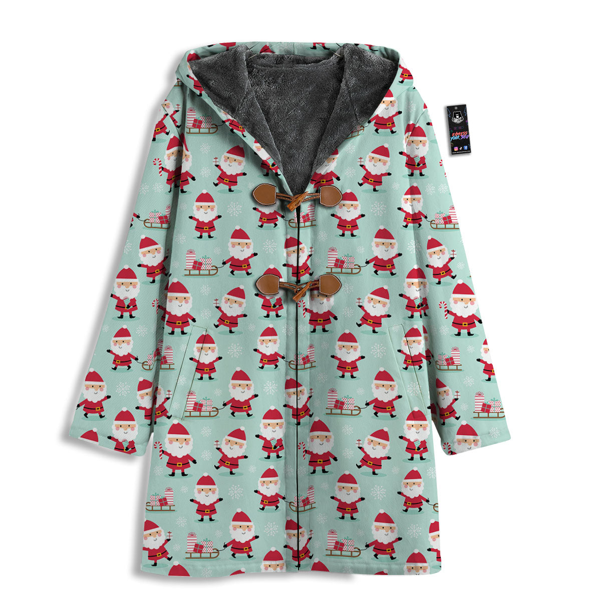 Santa Claus Cartoon Print Pattern Men's Windbreaker Jacket-grizzshop
