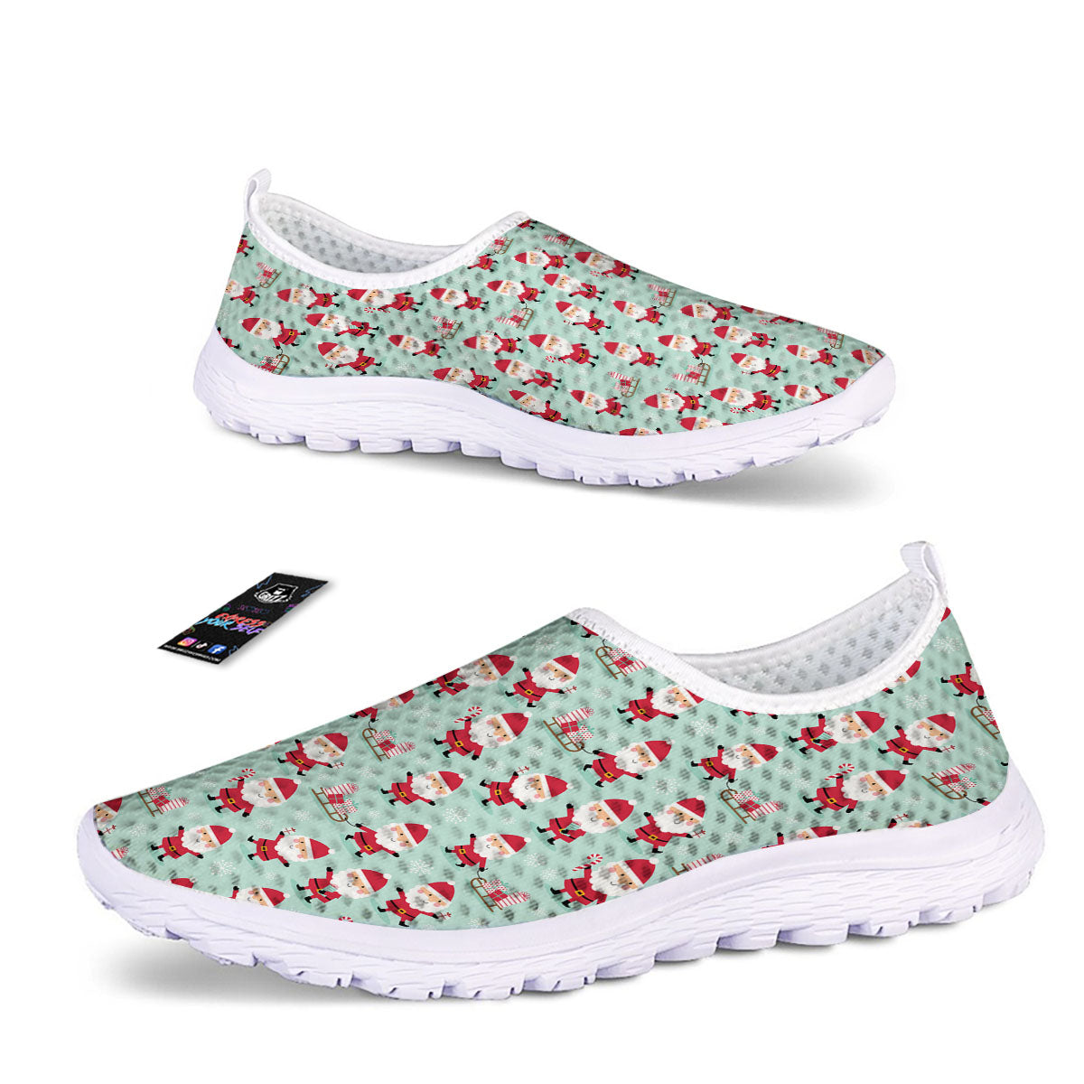 Santa Claus Cartoon Print Pattern Nurse Shoes-grizzshop