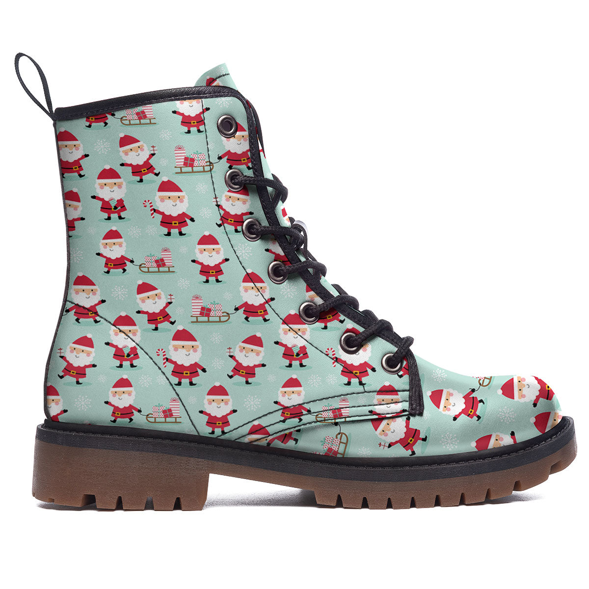 Santa Claus Cartoon Print Pattern Work Boots-grizzshop