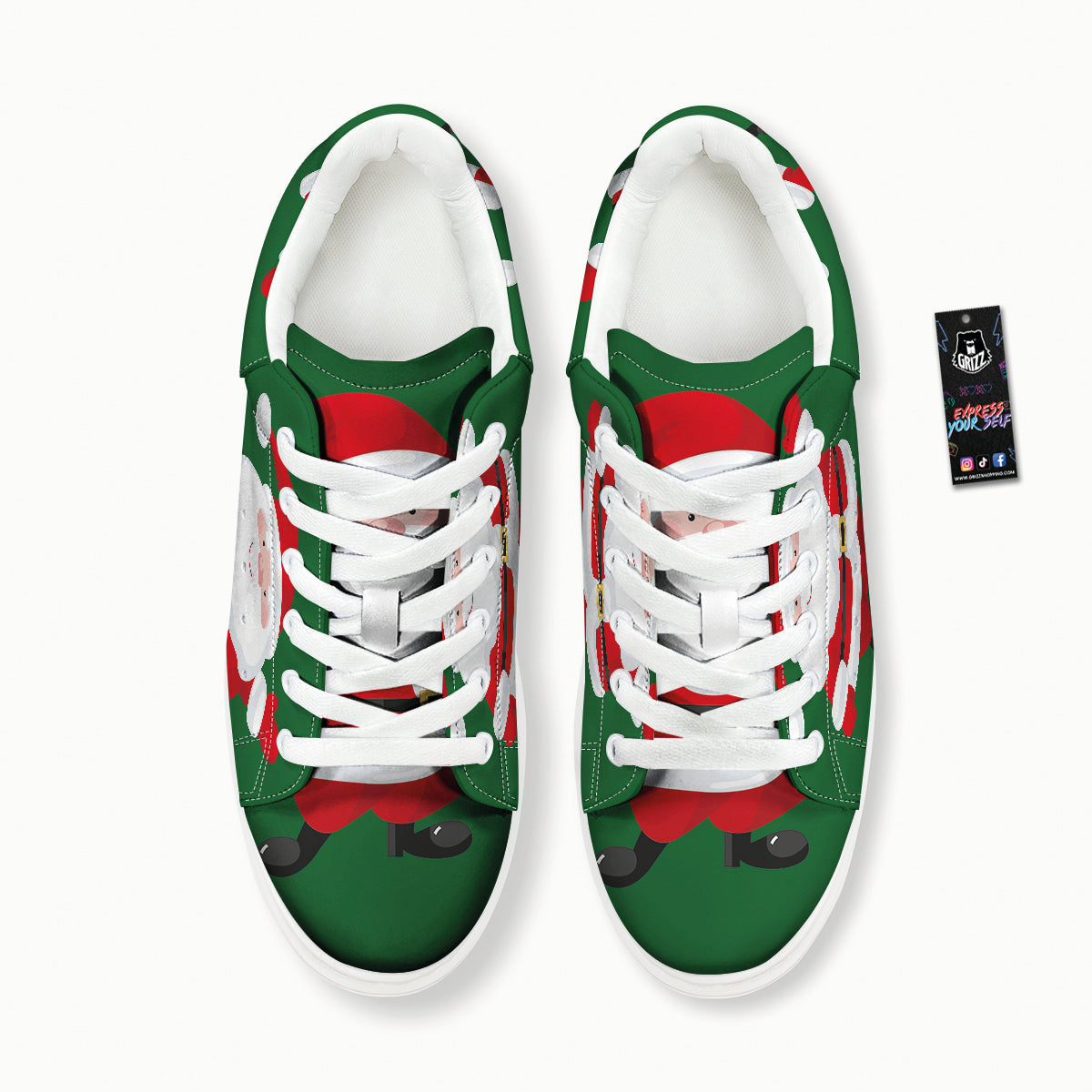 Santa Claus Cartoon Print Platform Shoes-grizzshop