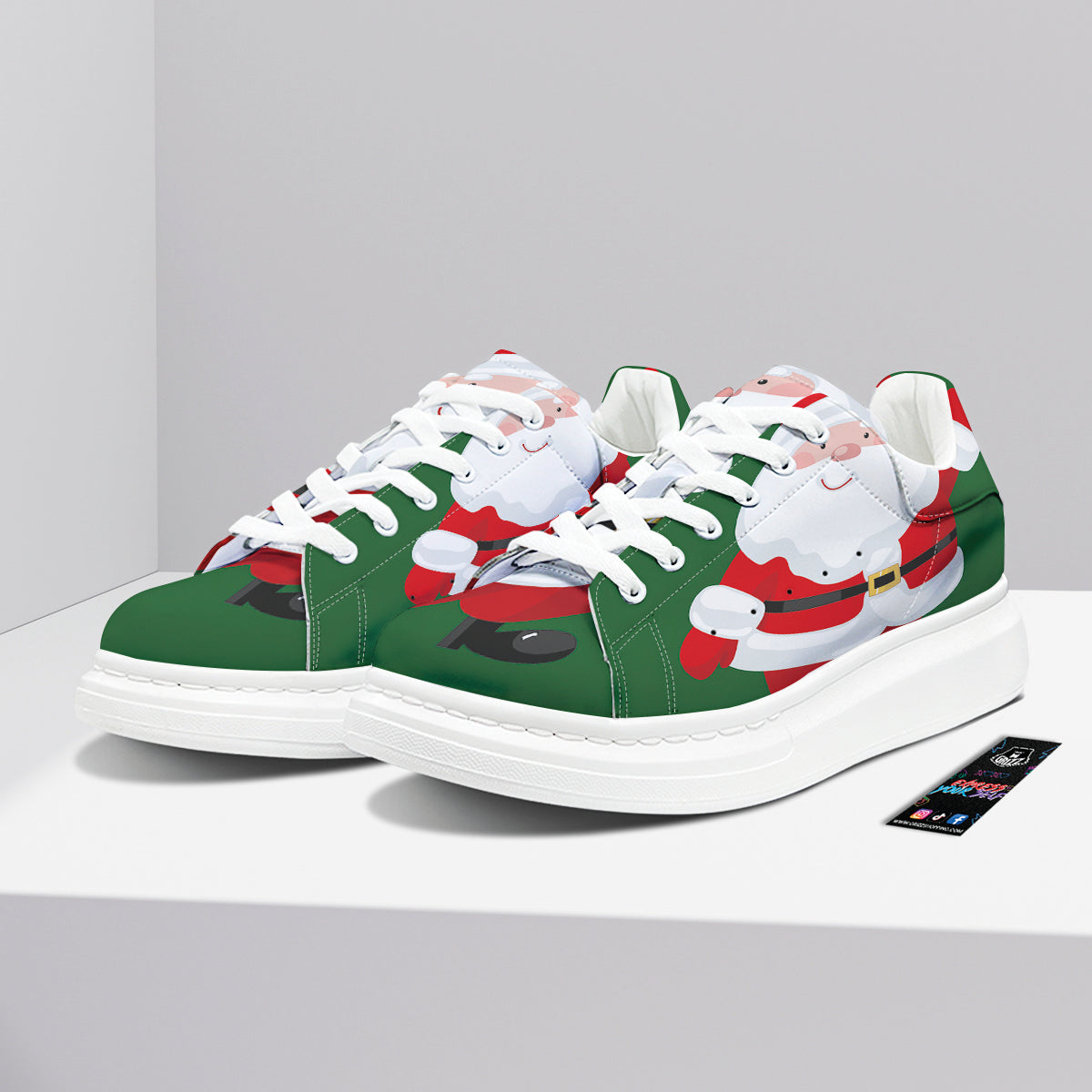 Santa Claus Cartoon Print Platform Shoes-grizzshop