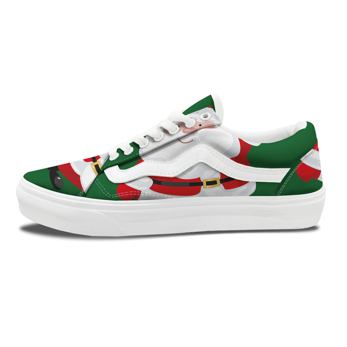 Santa Claus Cartoon Print Skate Shoes-grizzshop