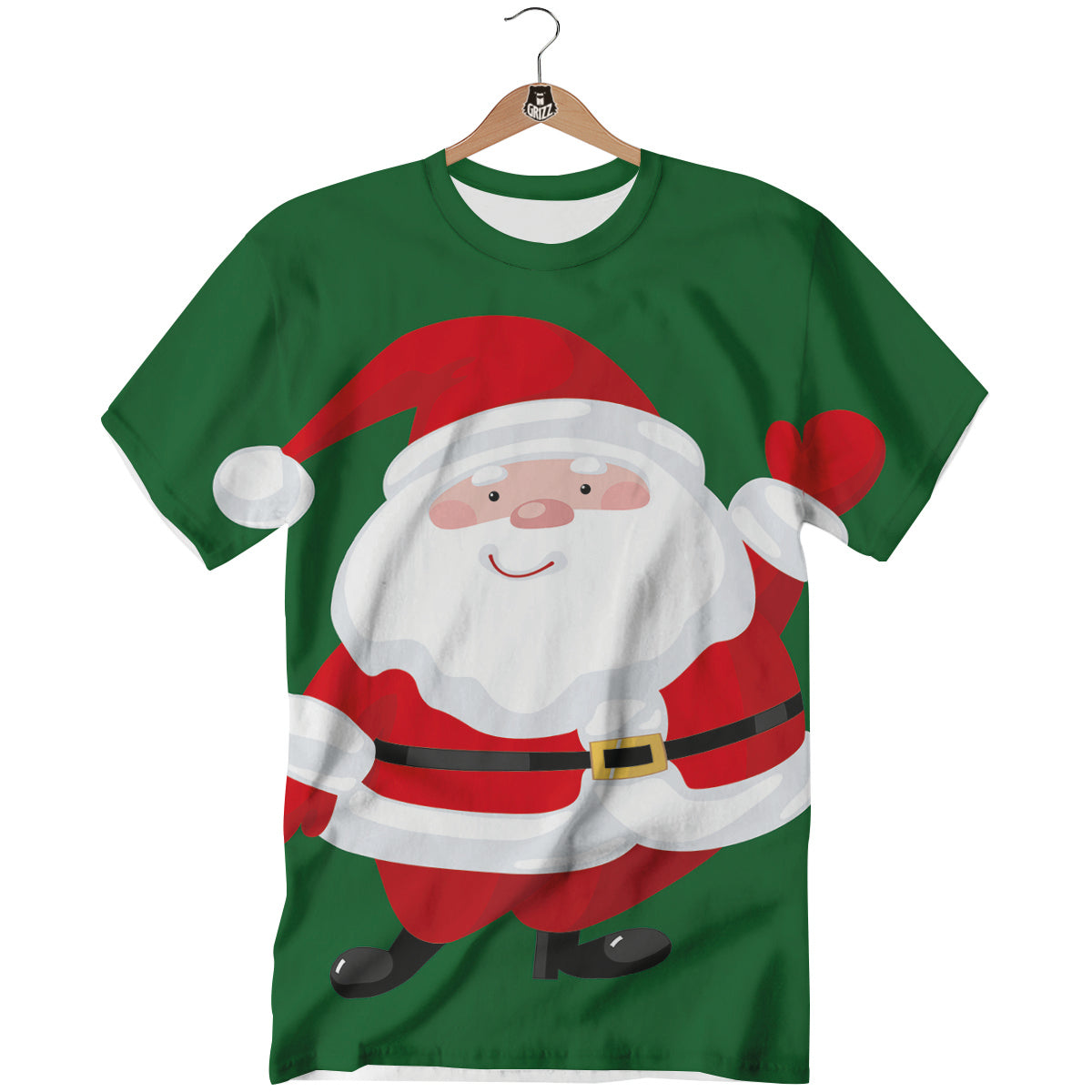 Santa Claus Cartoon Print T-Shirt-grizzshop