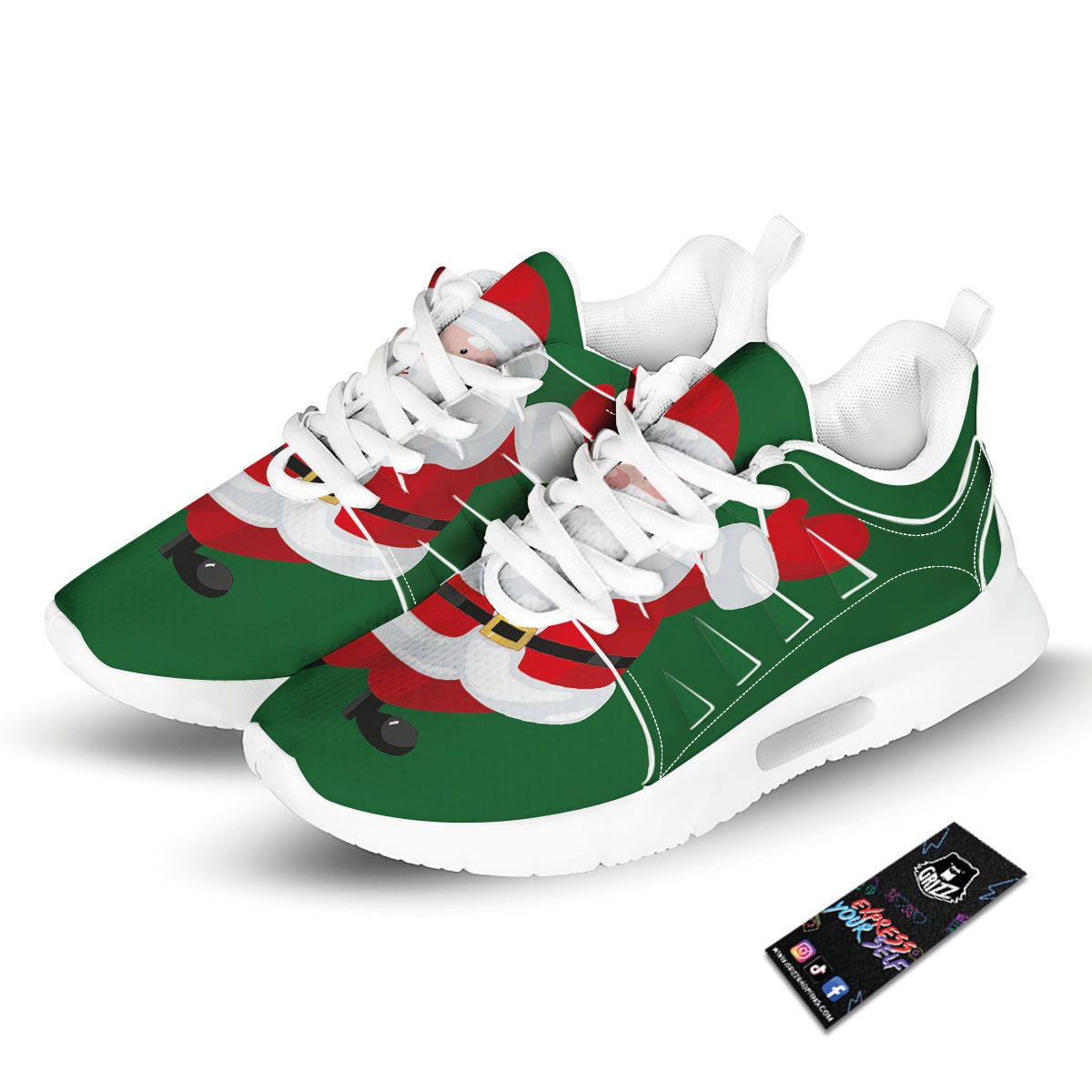 Santa Claus Cartoon Print Tennis Shoes-grizzshop